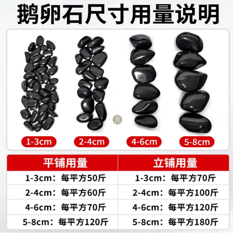 雨花石 50斤/袋 精品黑色1-3cm