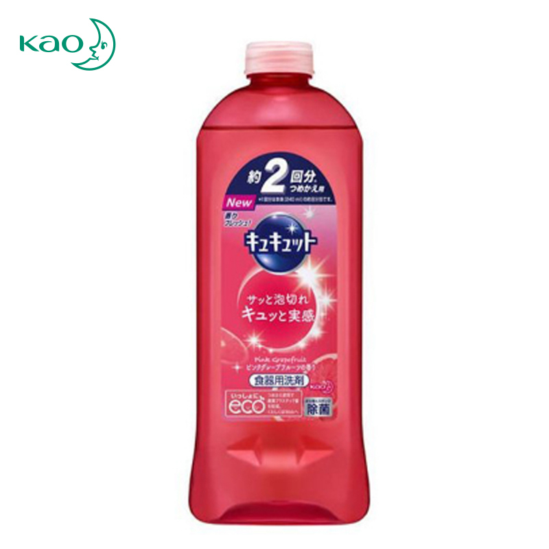 花王(KAO) 水果蔬菜餐具用浓缩洗洁精385ml（替换装）西柚