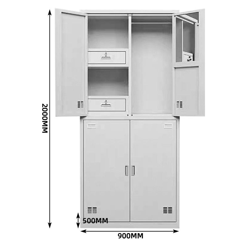 翌嘉YJ-20005内务柜四门铁皮更衣柜储物柜宿舍衣帽物品柜