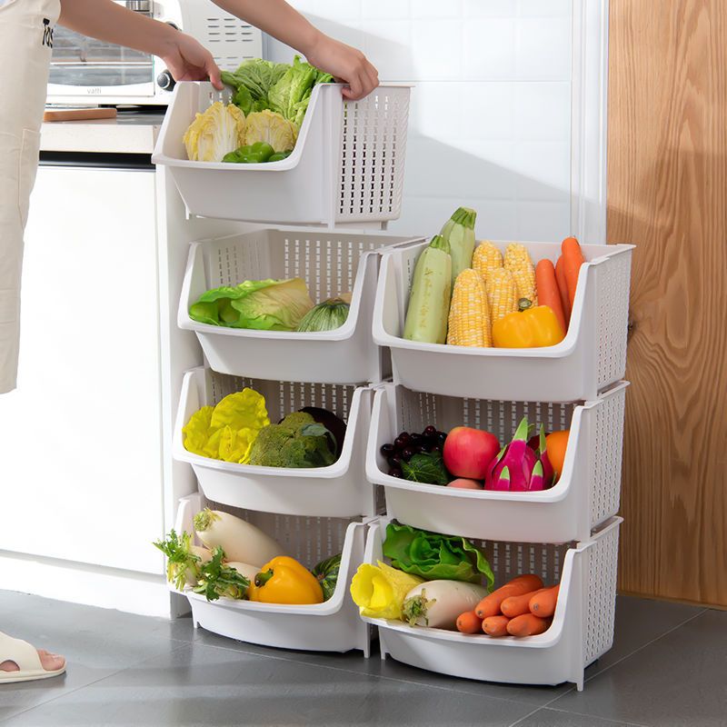厨房置物架落地多层蔬菜收纳筐篮子菜架子家用品放菜储物架收纳架