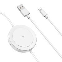 Baseus倍思手机数据线无线充电器WXCA-02 两者兼顾充电传输iPhone8Plus/8/X/XS/ 1.2米 白