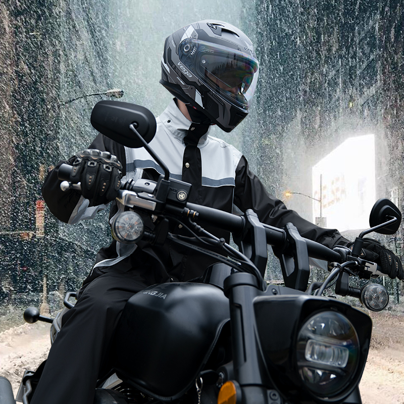 正雨摩托车雨衣骑行专用男款分体式套装外卖骑手电动车女款防暴雨雨衣9063高清大图