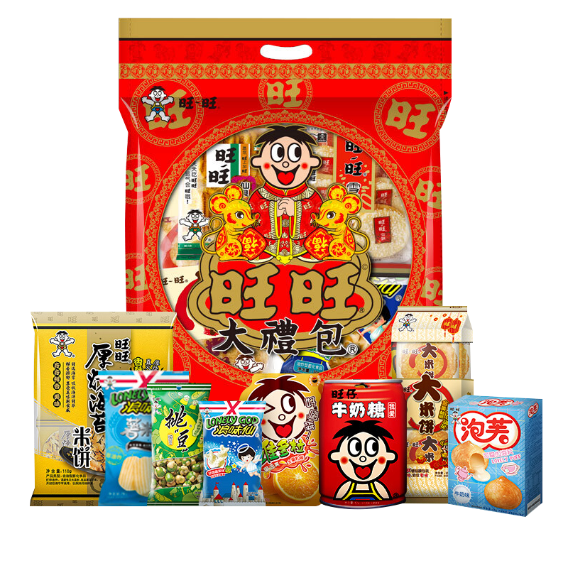 旺旺大礼包650g大米饼膨化休闲饼干充饥办公休闲小吃零食送礼礼品参数