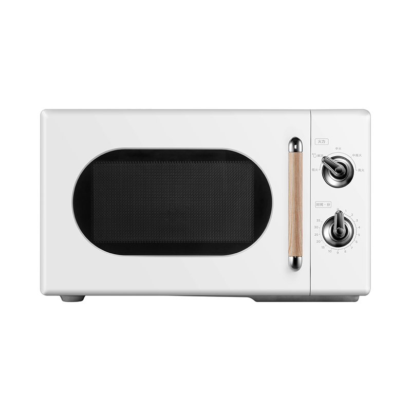 美的(Midea) 复古旋钮双控微波炉 360°转盘式加热20升 旋钮双控PM2004 白色