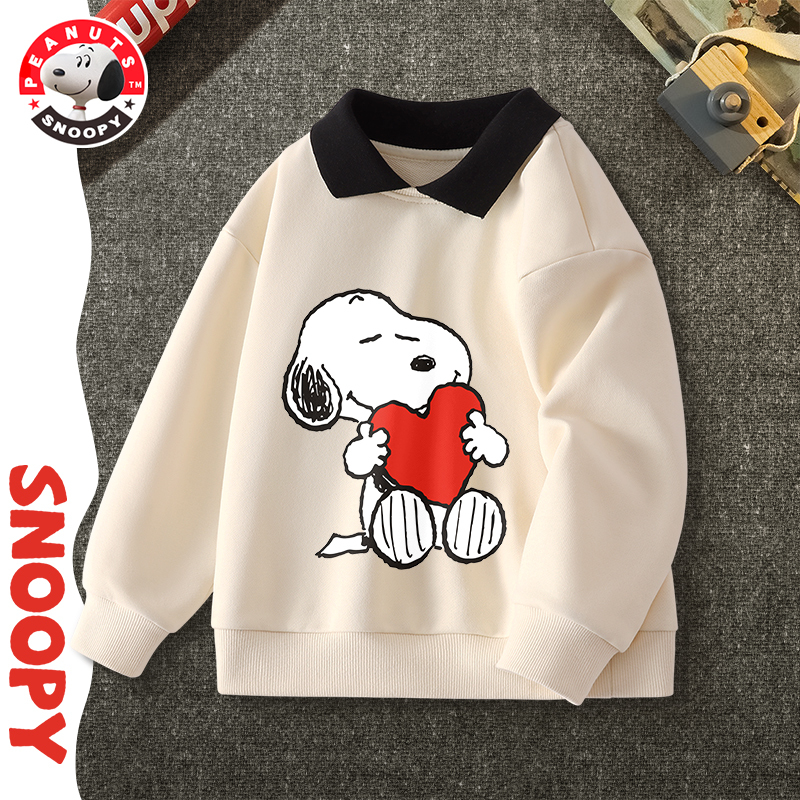 史努比(SNOOPY)童装卫衣男女中大童翻领卫衣WAD