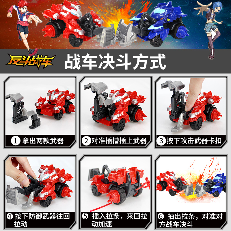 反斗战车玩具铁甲赛车炫斗格斗汽车翻斗战轮男孩翻滚车雄心机器人 2只[重甲象+宙斯蟒] 官方标配高清大图