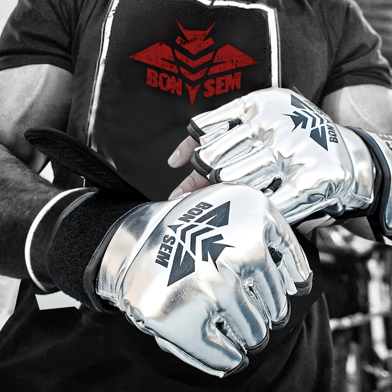 半指拳击手套 散打格斗ufc拳套 成人搏击训练mma拳击打沙袋泰拳套