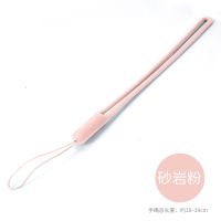 手机挂绳液态硅胶手绳挂脖挂绳手机链U盘水杯挂绳短款手腕男女款 砂岩粉 长款(挂绳)