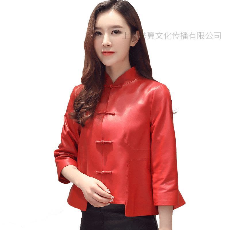 举翼王子真皮短款皮衣外套女海宁皮衣绵羊皮羊皮皮衣图片