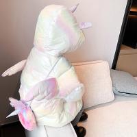 白色 100 女童羽绒服中长款过膝反季女宝宝儿童加厚白鸭绒连帽小童婴儿外套