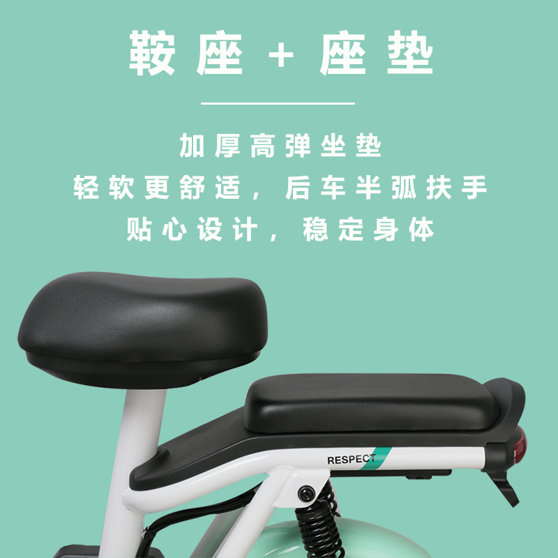 立马 尚乐48V新国标电瓶车亲子代步车通勤助力车男女电动自行车