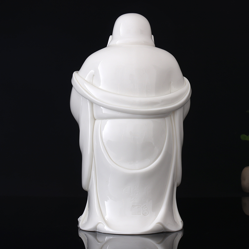 MULTIPOTENT茶宠摆件 德化陶瓷工艺品周崇邓作品-恭喜发财弥勒佛像