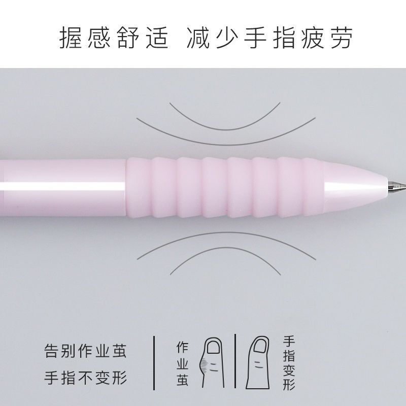 柯林COLNK马卡龙小清新黑笔芯按动式防疲劳中性笔0.5mm可爱少女心 白 粉 蓝