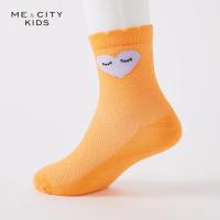 [1件5折价:19.5]米喜迪mecity童装秋新款女童心形印花两双装中筒棉袜子
