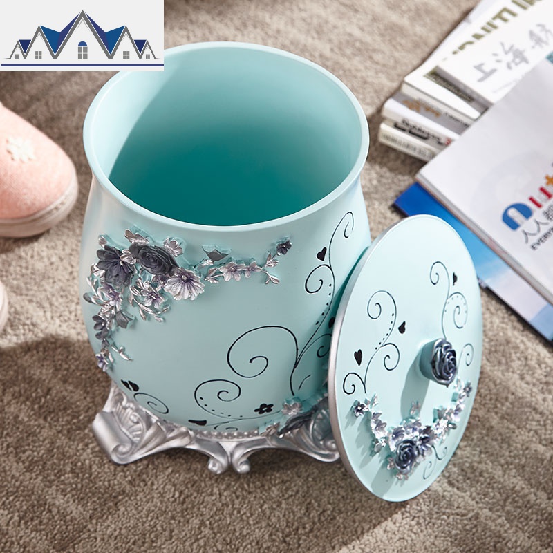 公主垃圾桶欧式家用卫生间杂物桶创意时尚客厅果皮粉色收纳桶_269高清大图