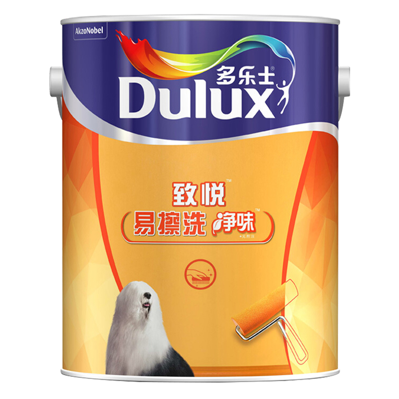 多乐士(Dulux)致悦易擦洗净味内墙乳胶漆 墙面漆 油漆涂料A747 6L 白色