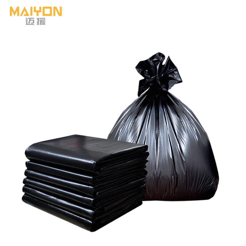迈援 黑色平口大号垃圾袋 特厚130*140/4丝 50只 组高清大图