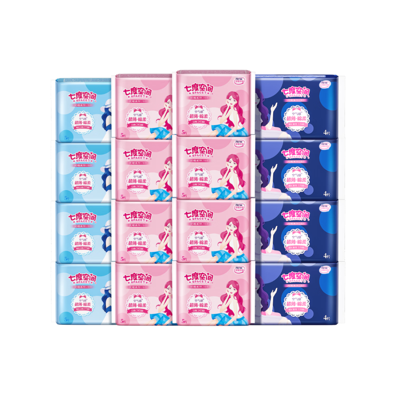 七度空间 优雅丝柔超薄卫生巾 76片