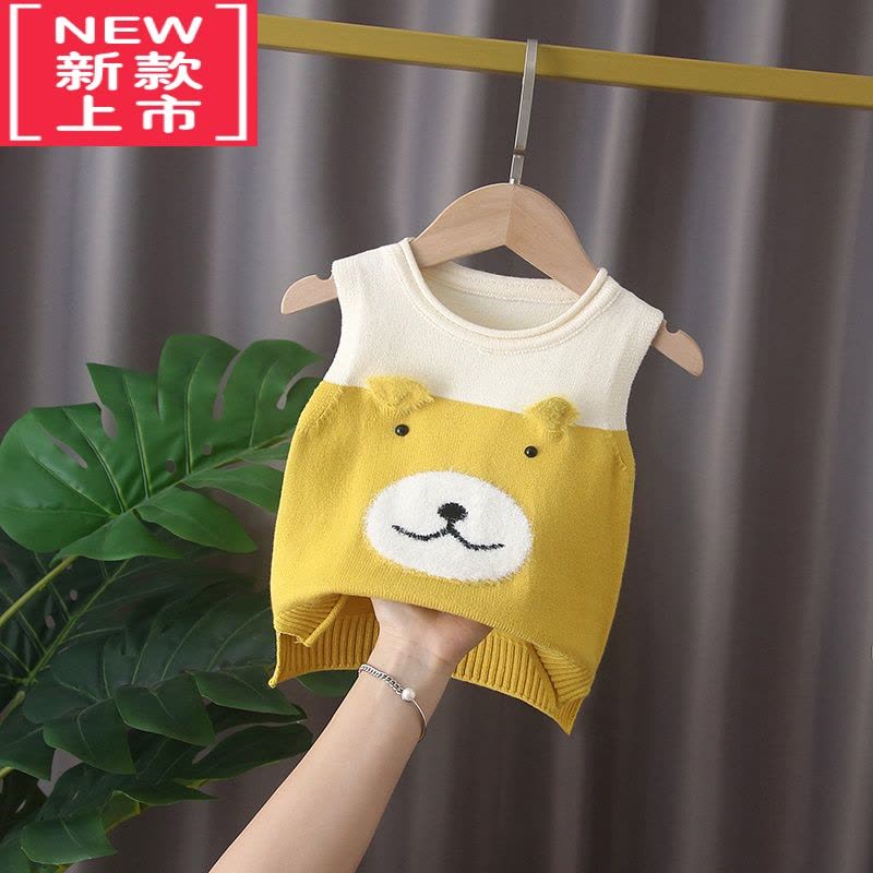 可莉允儿童毛衣背心薄款婴儿马甲春秋女宝宝针织外穿衣服男童春装洋气小图片