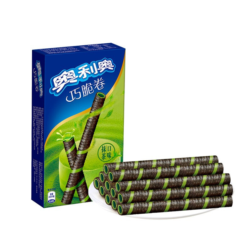 (69任选15件)亿滋 奥利奥巧脆卷55g抹茶口味单盒装夹心饼干小包装儿童休闲零食盒装(新老包装随机发货)