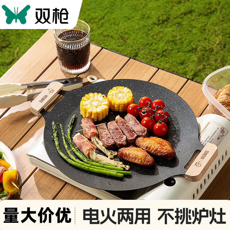 双枪麦饭石烧烤盘34cmDG30603高清大图