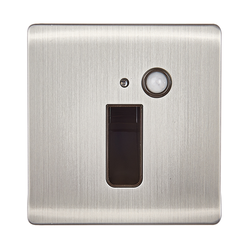 [常亮款]拉丝银/小窗口 [无感应] 86型人体感应地脚灯家用客厅过道