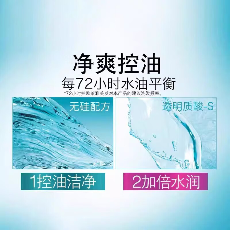 欧莱雅 洗发露护发素 洗护套装400ml+200ml 透明质酸高清大图