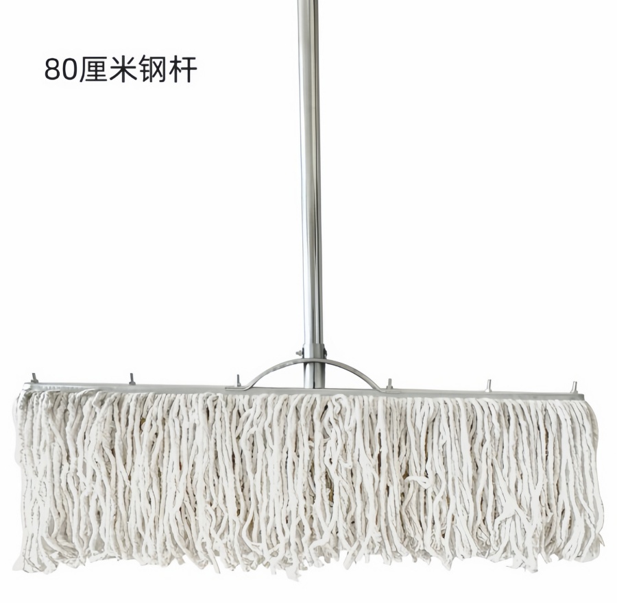 老式墩布棉线拖把 80cm宽白色+钢杆