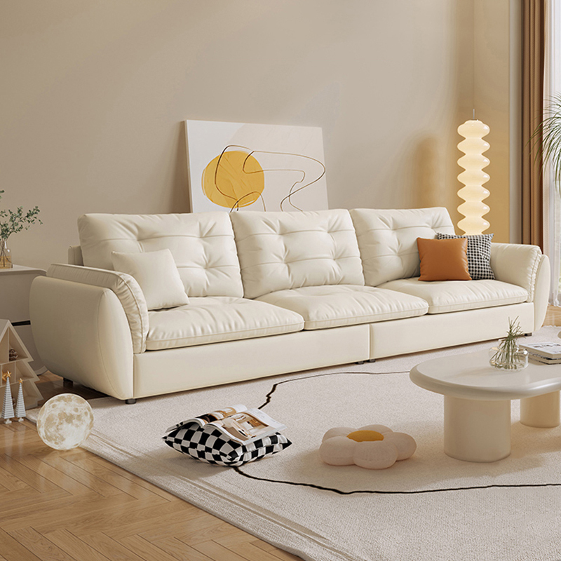 质凡奶油风云朵沙发客厅小户型简约现代科技布艺直排家用沙发高清大图
