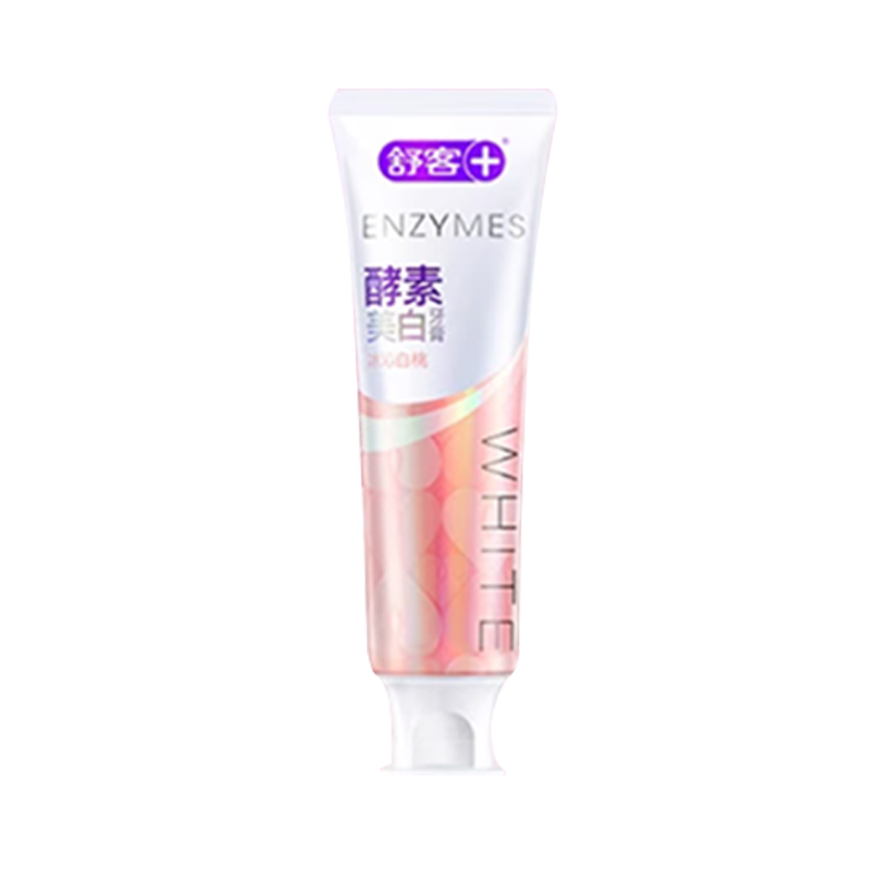 舒客专研美白酵素牙膏(冰沁蜜桃)120克*1支 美白牙齿去黄去渍清新口气新老随机发