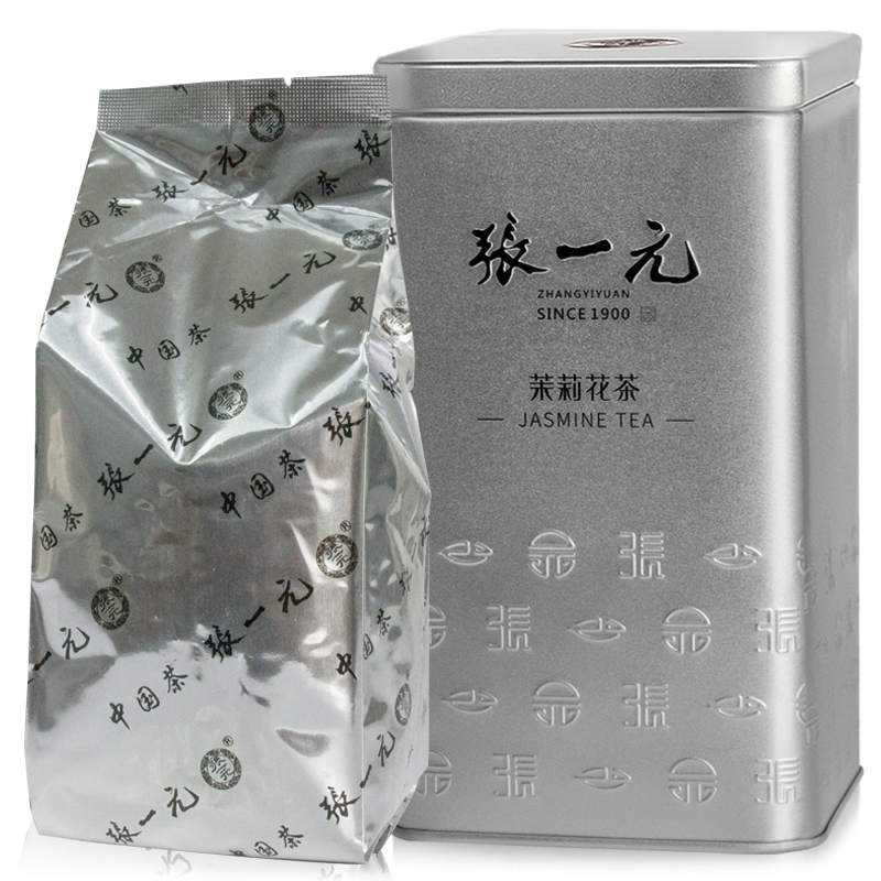 张一元 特级茉莉花茶茉莉香茗240g/罐银桶 茉莉花香 绿茶茶叶 2罐送礼袋