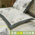 夏季冰丝枕套纯色枕芯套48x74cm单人宿舍枕头套一对装一只装 香堇 48cmX74cm一对装