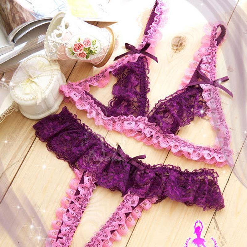 情趣内衣蕾丝成人性感内衣套装女露乳开档比基尼诱惑