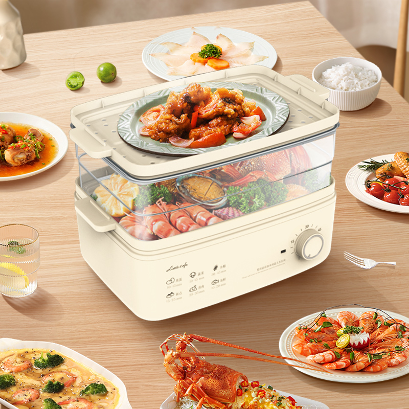 小画仙 多功能锅家用电锅蒸包子锅10升两层大容量电蒸笼 LDZL-8088高清大图