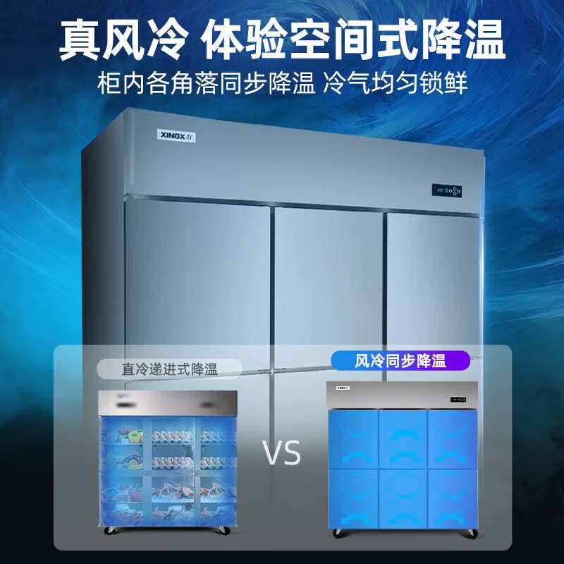 星星(XINGX)BCD-1360FA六门双温风冷无霜冰箱后厨食堂厨房商用展示柜冰箱六门冰柜冷藏冷冻厨房不锈钢冰柜高清大图