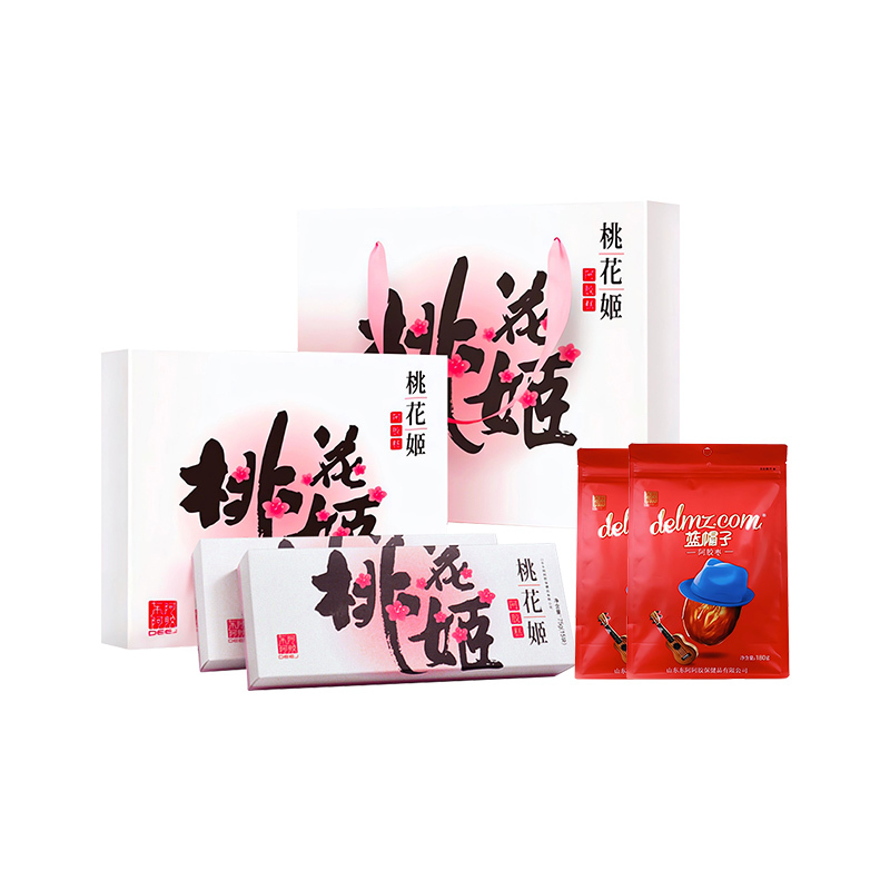 东阿阿胶桃花姬阿胶糕健康道地阿胶添加ejiao阿胶枣共510g[礼盒装]