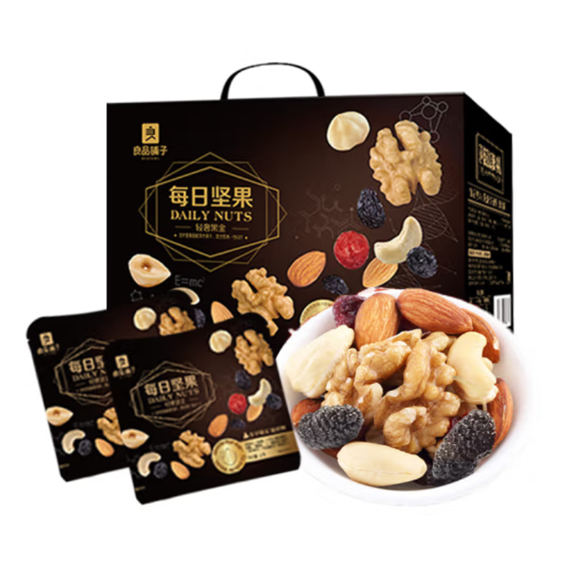 良品铺子坚果炒货礼盒轻奢黑金每日坚果750g高清大图