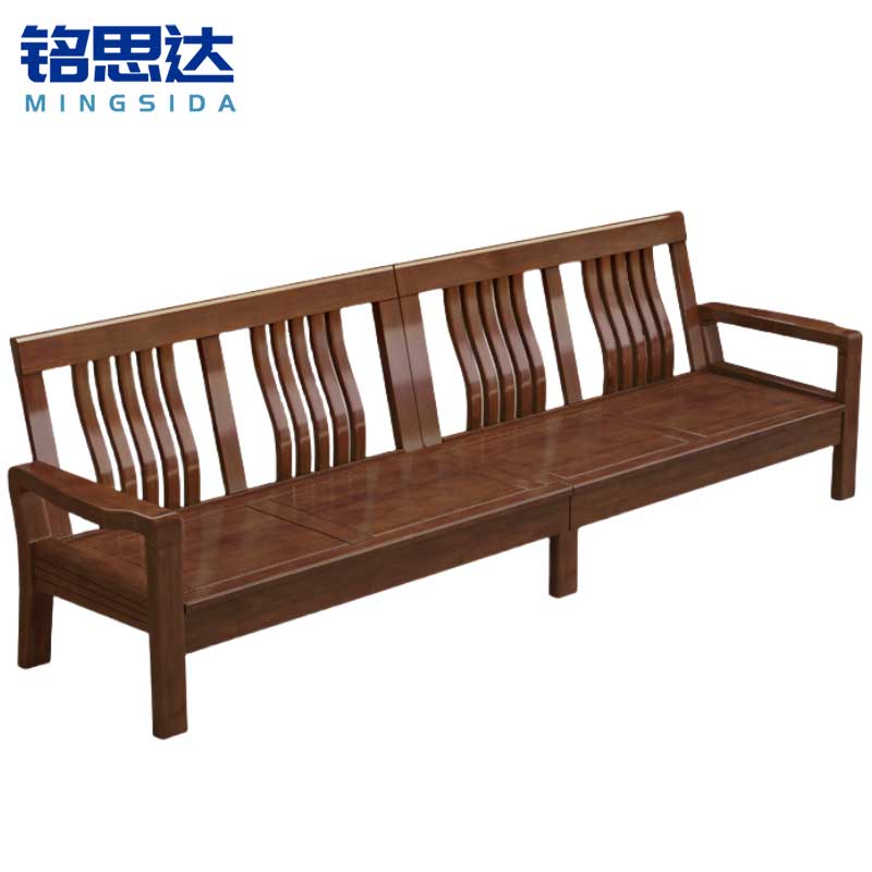 铭思达实木沙发四人位张高清大图