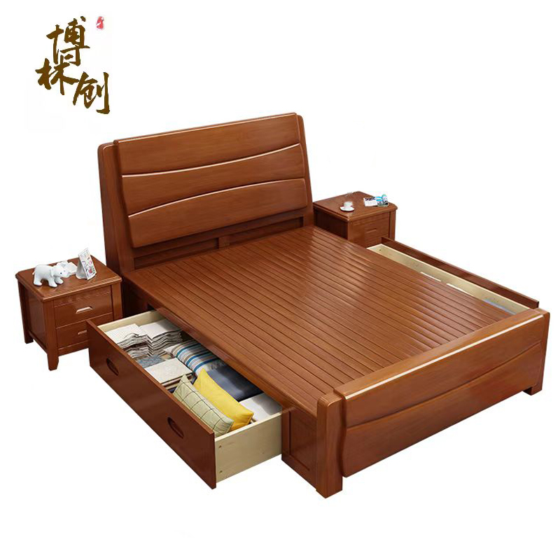博林创 实木床 306#1米储物床 /张高清大图