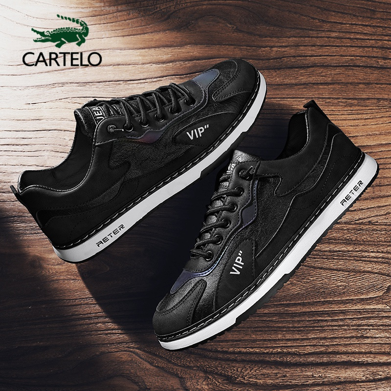 线下专柜同款卡帝乐鳄鱼cartelo新款透气男士休闲鞋板鞋百搭潮鞋