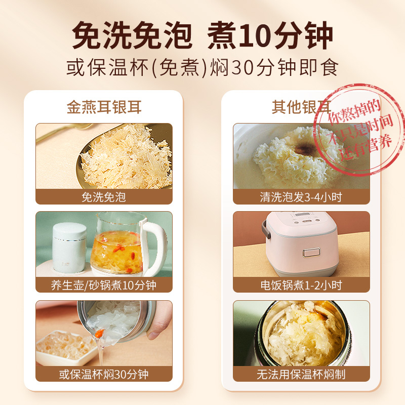 金燕耳试吃装 特级本草银耳干货福建古田白木耳新鲜莲子羹搭配6g