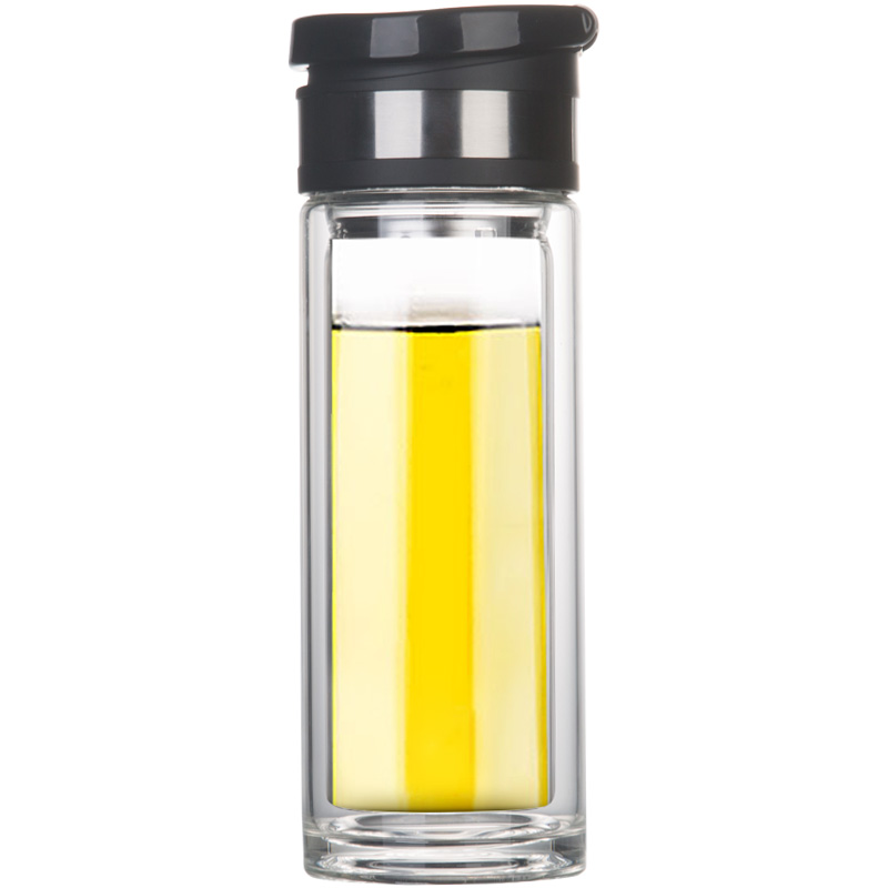 家柏饰(CORATED)玻璃杯双层便携水杯简约带盖随手杯子家用耐热水晶男泡茶杯高清大图
