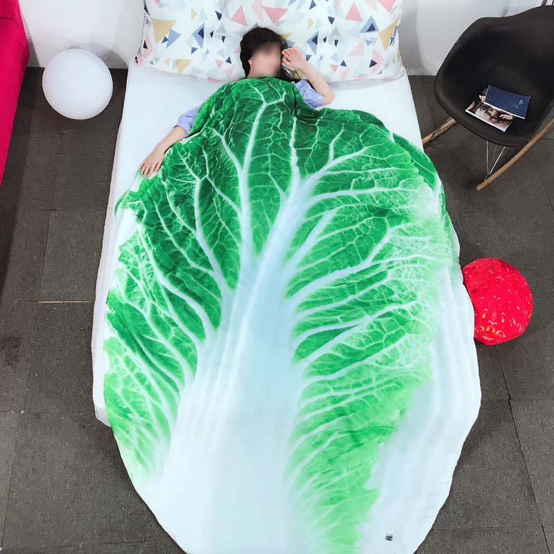 白菜儿童夏凉被空调被卡通蔬菜薄被子可水洗双人夏被学生夏季被子简约床上用品空调被