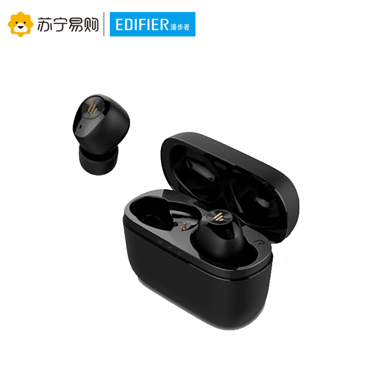 Edifier/漫步者 W2蓝牙耳机双耳真无线迷你超小隐形耳塞式运动跑步微型入耳式机男女生通用重低 黑色