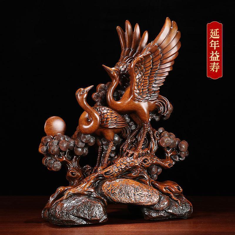 家柏饰(CORATED)松鹤延年摆件送爷爷奶奶八十大寿生日创意祝寿摆件工艺品