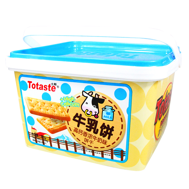 Totaste土斯 高钙香浓牛奶味牛乳饼干 休闲早餐代餐办公零食品 礼盒装500g