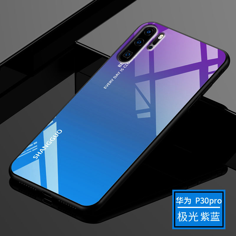 KONEL 华为p30pro手机壳潮牌p40pro简约玻璃渐变创意华为mate30pro防摔全包硬套轻薄pro高档高清大图