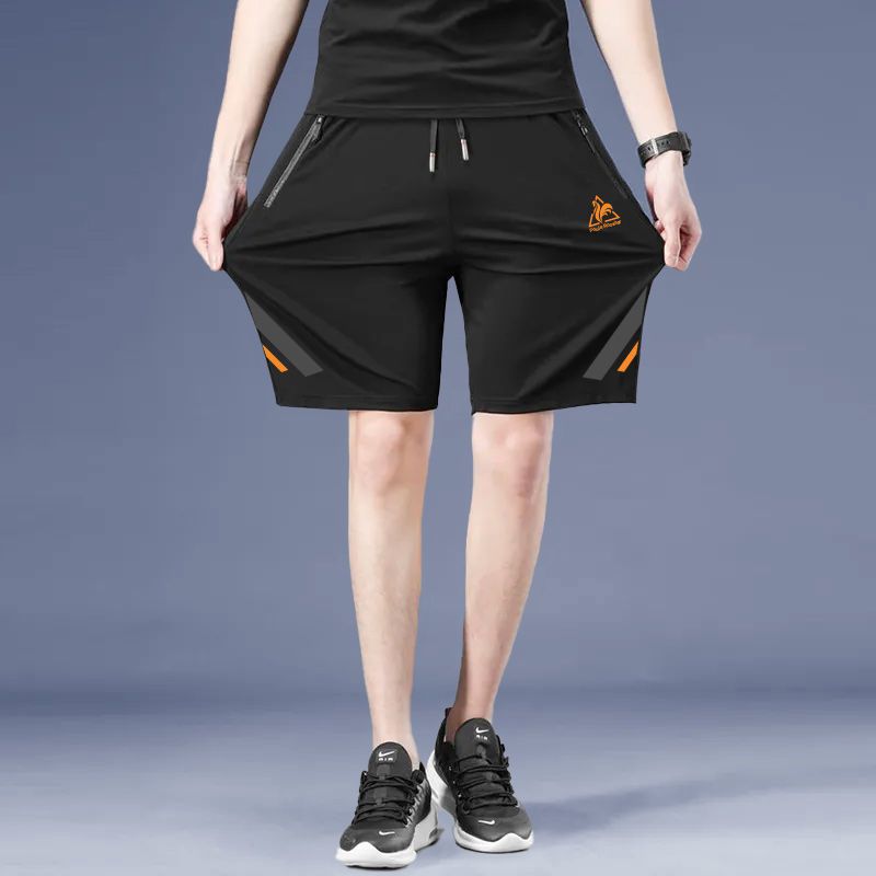 夏季冰丝运动短裤男青年款透气休闲宽松五分裤男短裤