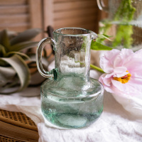 掬涵玻璃花瓶花壶环保绿色透明气泡手工插花客厅餐桌装饰花器摆件BL04903