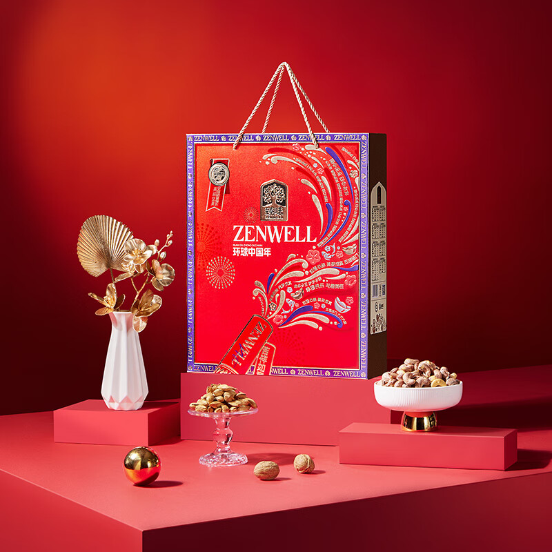 臻味 环球中国年坚果礼盒 1.55kg盒高清大图